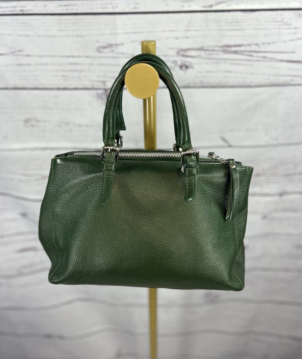 Gianni Chiarini Made in Italy Green Leather Multi Compartment Boston Satchel Bag